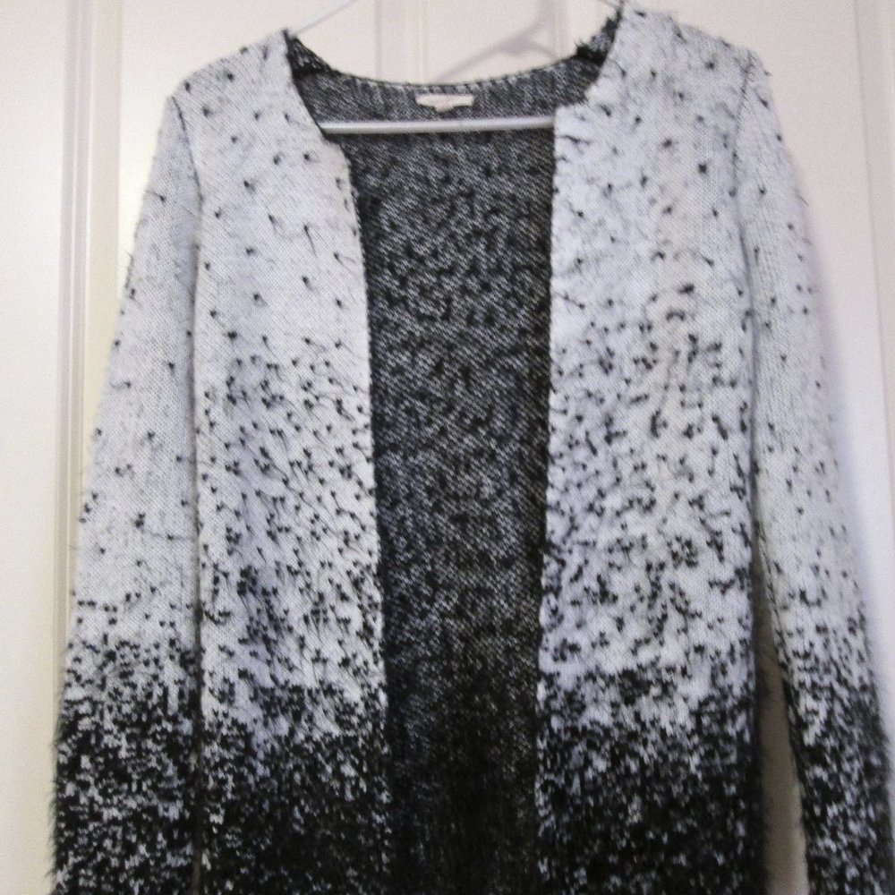 Mystree Women Black and White Open Cardigan size XS